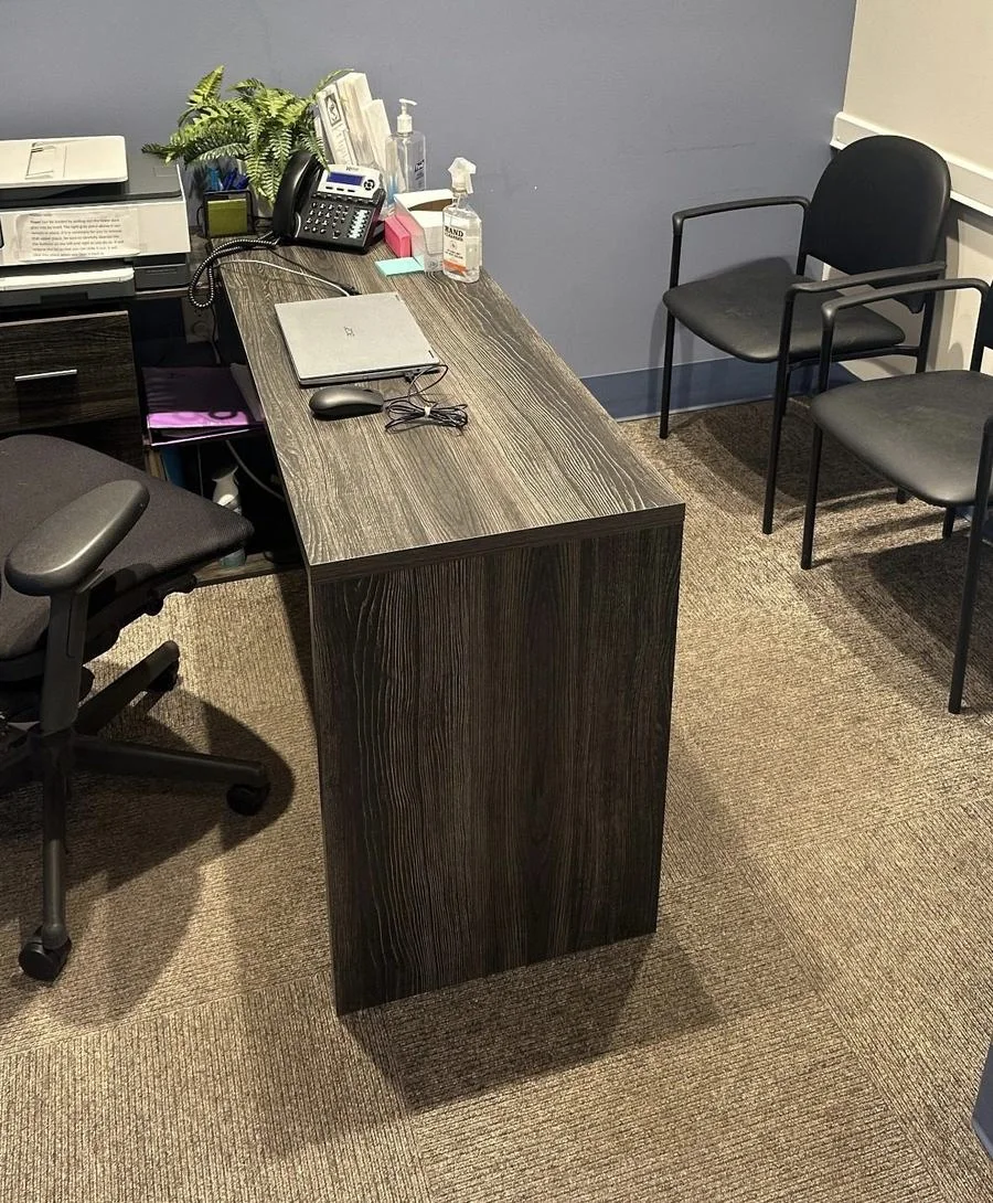 Office workspace at a cleaning job site